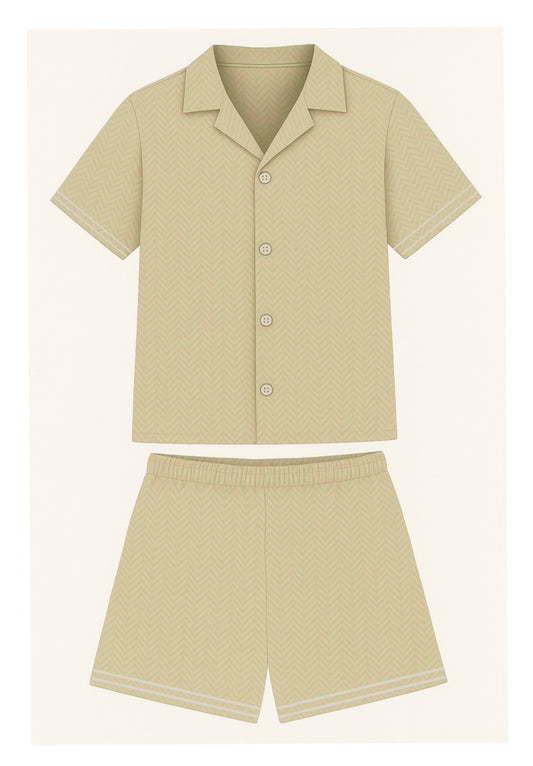 Beige Zag Print Shirt