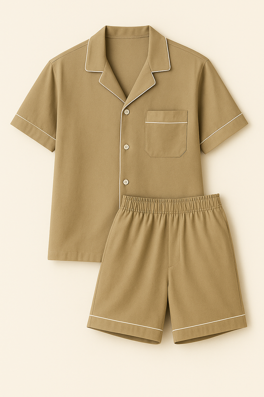 Khaki Brown Shirt Set
