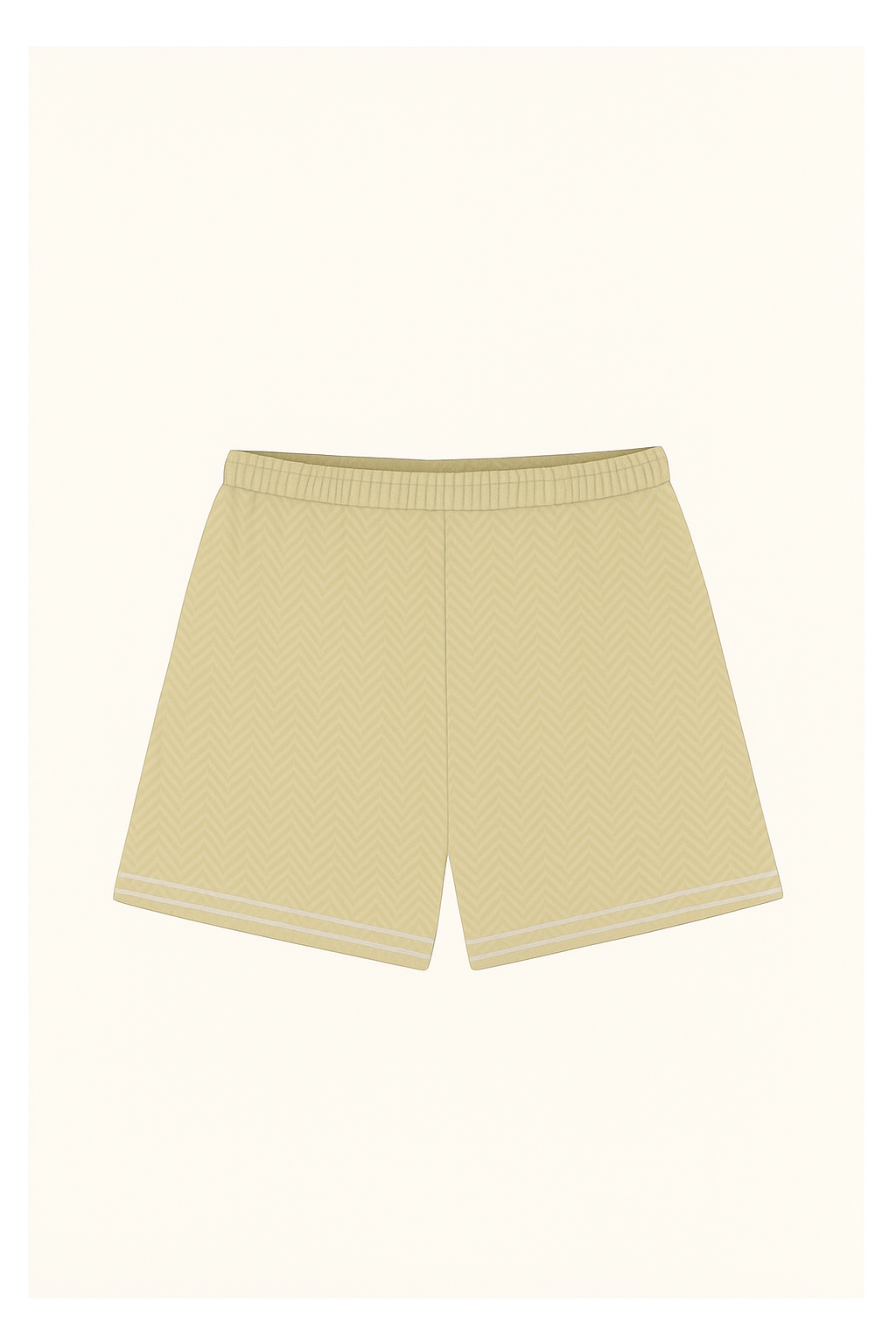 Beige Zap Print Shorts